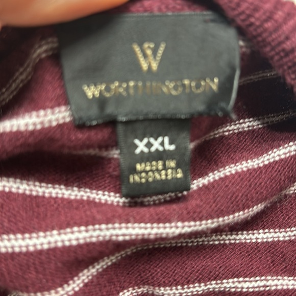 Worthington burgundy striped sweater - Picture 7 of 8
